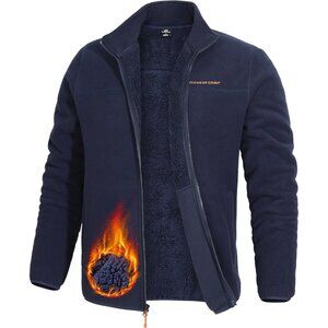 Pioneer Camp Men's Polar Blue Jacket Soft Outwear Winter Coat with Zipper Pocket